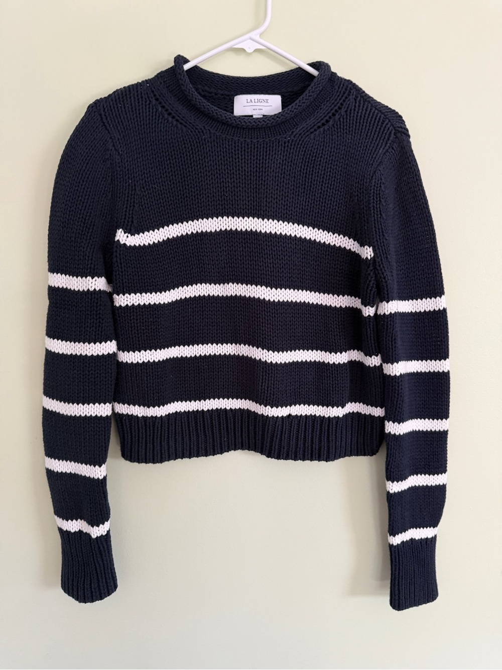 La Ligne Navy & White Striped Crewneck Sweater